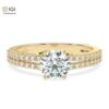 Trendy Engagement Wedding Solitaire Women's Ring Made in 18kt Gold Studded With VVS Lab Grown Diamonds, Gift, Luxury Jewelry, Custom Ring