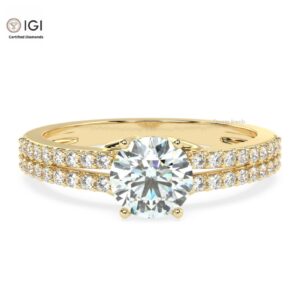 Trendy Engagement Wedding Solitaire Women's Ring Made in 18kt Gold Studded With VVS Lab Grown Diamonds, Gift, Luxury Jewelry, Custom Ring