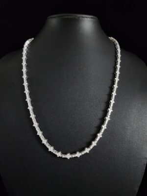 Iced Out Unique Tennis Chain Made In 925 Sterling Silver Embellished With Shiny Moissanite Stones For The Anniversary And Birthday Gift