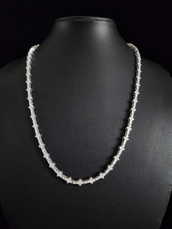 Iced Out Unique Tennis Chain Made In 925 Sterling Silver Embellished With Shiny Moissanite Stones For The Anniversary And Birthday Gift