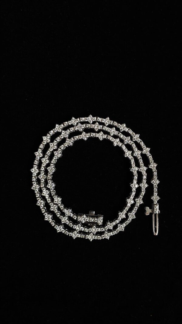 Iced Out Unique Tennis Chain Made In 925 Sterling Silver Embellished With Shiny Moissanite Stones For The Anniversary And Birthday Gift