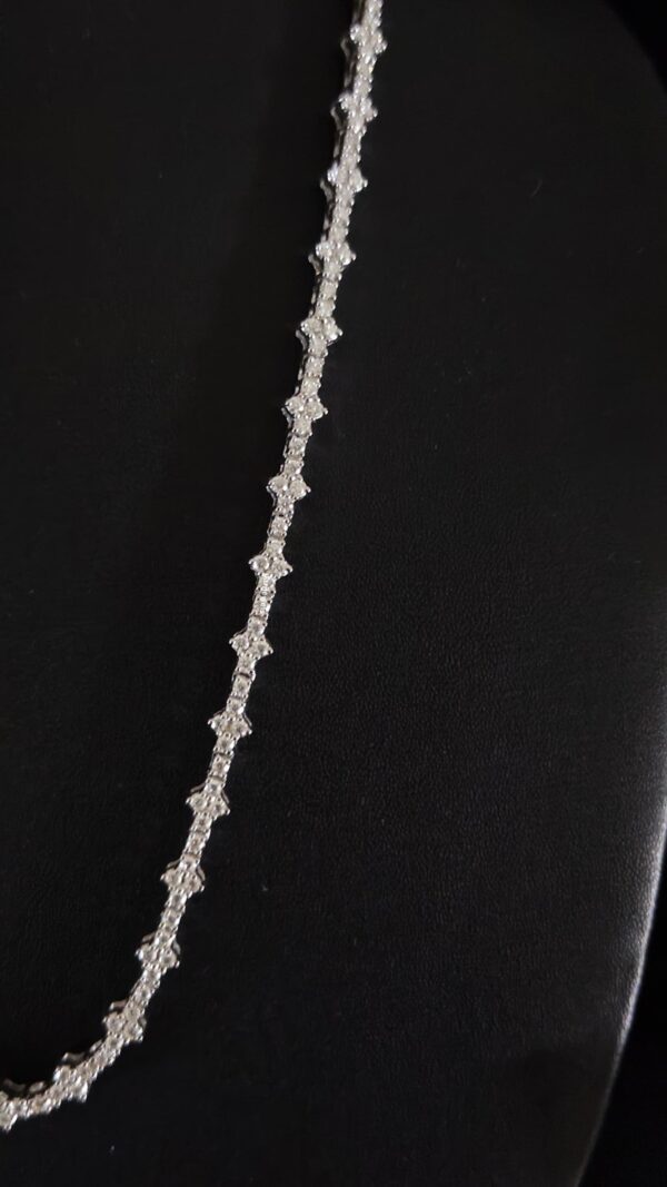Iced Out Unique Tennis Chain Made In 925 Sterling Silver Embellished With Shiny Moissanite Stones For The Anniversary And Birthday Gift