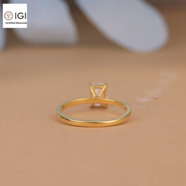 Radiant Cut Solitaire Women's Ring in 18kt Gold Studded With VVS Lab Grown Diamond, Custom Engagement Wedding Ring, Certified Ring, Gift