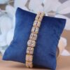 Chic and Classic Baguette Bracelet Embellished With VVS Moissanite Diamonds Made In 10 KT/14KTGold With Vintage Look For Anniversary Gift