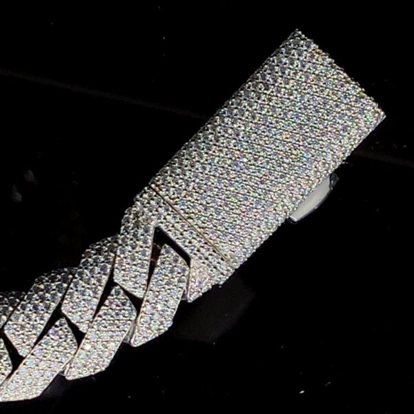 16 "Miami Iced Out Cuban Chain Made In 925 Sterling Silver Embellished With Moissanite Diamond And Cubic Zirconia Showcase The Lavish Look