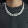 16 "Miami Iced Out Cuban Chain Made In 925 Sterling Silver Embellished With Moissanite Diamond And Cubic Zirconia Showcase The Lavish Look