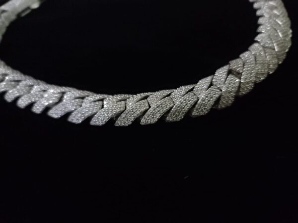 16 "Miami Iced Out Cuban Chain Made In 925 Sterling Silver Embellished With Moissanite Diamond And Cubic Zirconia Showcase The Lavish Look
