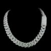16 "Miami Iced Out Cuban Chain Made In 925 Sterling Silver Embellished With Moissanite Diamond And Cubic Zirconia Showcase The Lavish Look