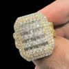 HipHop Style Fully Iced Out Ring Made In 925 Sterling Silver Embellished With Shinny VVS Moissanite Diamonds For Anniversary Gift
