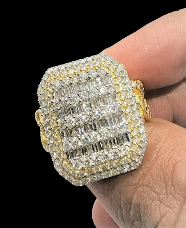 HipHop Style Fully Iced Out Ring Made In 925 Sterling Silver Embellished With Shinny VVS Moissanite Diamonds For Anniversary Gift
