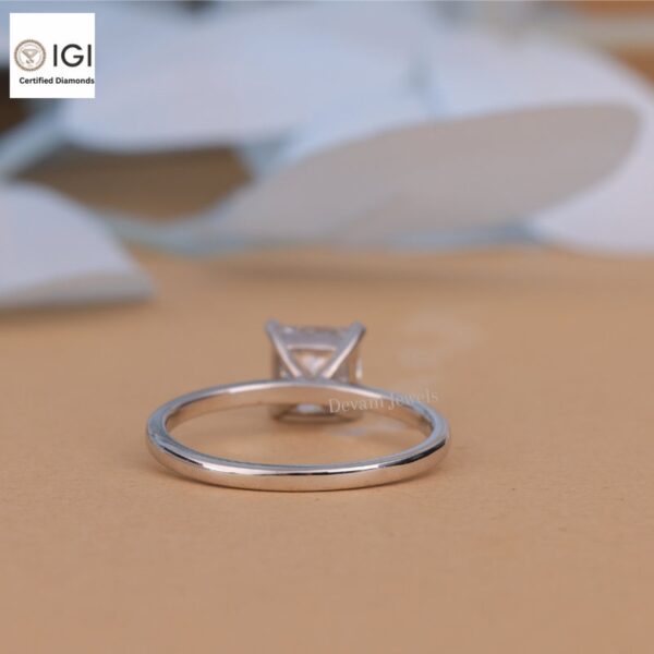 Princess Cut Solitaire Women's Ring in 18kt Gold Studded With VVS Lab Grown Diamond, Custom Engagement Wedding Ring, Certified Ring, Gift