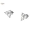 Three Stone Women's Screw Back Certified Earring in 18kt Gold Studded With VVS Lab Grown Diamond, Custom Earring, Trendy Jewelry, Gift, Sale