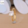 Cushion Cut Solitaire Women's Ring in 18kt Gold Studded With VVS Lab Grown Diamond, Custom Engagement Wedding Ring, Certified Ring, Gift