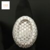 Shine Bright With Our Iced-Out Oval Ring Featuring Moissanite / Baguette Diamonds Made In 925 Sterling Silver With Royal And Wealthy Look