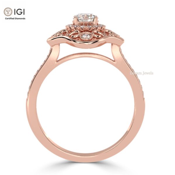 Antique Engagement Wedding Solitaire Women's Ring Made in 18kt Gold Studded With VVS Lab Grown Diamonds, Gift, Luxury Jewelry, Custom Ring