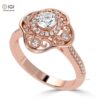 Antique Engagement Wedding Solitaire Women's Ring Made in 18kt Gold Studded With VVS Lab Grown Diamonds, Gift, Luxury Jewelry, Custom Ring