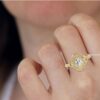 Antique Engagement Wedding Solitaire Women's Ring Made in 18kt Gold Studded With VVS Lab Grown Diamonds, Gift, Luxury Jewelry, Custom Ring