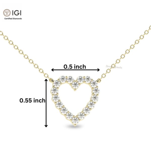 0.5 CT Heart Pendant For Women's in 18KT Gold Studded With 18 VVS Lab Grown Certified Diamond With Chain, Love Pendant, Anniversary Gift