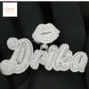 Iced out Customized Name Pendant Made In 18kt Gold Plated Embellished With Shiny VVS Moissanite Diamonds For Birthday And Anniversary Gift