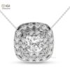 Cushion Square Pendant For Women's in 18KT Gold Studded With VVS Lab Grown Certified Diamond, Delicate Pendant, Anniversary/Birthday Gift