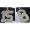 Golden Numbers 2"Long & 2"Wide Made With 14 KT Gold/10 KT Gold Embellished With Moissanite Diamonds Available In Single / Double Digit Both.