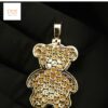 Beautiful Iced out 3D Teddy Pendant in 925 Sterling Silver Embellished with Shiny Moissanite Stone For The Birthday Gift / Anniversary Gift
