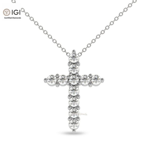 Jesus Cross Unisex Pendant Made in 18KT Gold Studded With VVS Lab Grown Certified Diamond, Christmas Gift, Religious Pendant, Custom Pendant
