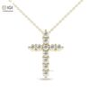Jesus Cross Unisex Pendant Made in 18KT Gold Studded With VVS Lab Grown Certified Diamond, Christmas Gift, Religious Pendant, Custom Pendant