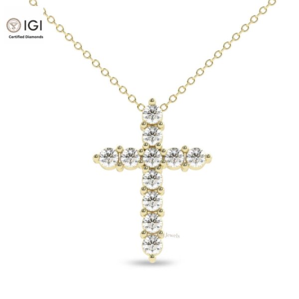Jesus Cross Unisex Pendant Made in 18KT Gold Studded With VVS Lab Grown Certified Diamond, Christmas Gift, Religious Pendant, Custom Pendant