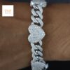 Iced Out Heart Cuban Link Bracelet Made in 925Sterling Silver Studded with Moissanite Stone To The Special One For Anniversary/Birthday Gift