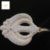 Iced out 3D Two Tone Khanda Pendant in 925 Sterling Silver Embellished With VVS Moissanite Diamonds, Sikh Religious Pendant Style, Gift