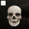 Iced Out Skull Ring Made in 925 Sterling Silver Studded with VVS Colorless Moissanite Stone Unique Ring Hip hop Ring Ghost Style