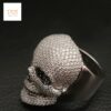 Iced Out Skull Ring Made in 925 Sterling Silver Studded with VVS Colorless Moissanite Stone Unique Ring Hip hop Ring Ghost Style
