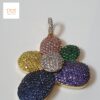 Iced Out Multicolor Pendant Made in 10k Gold Embellished with High Quality Cubic Zirconia Stone, Multi Color Pendant Flower Gift pendant