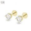 Solitaire 4CTW Women's Push Back Certified Earring in 18kt Gold Studded With VVS Lab Grown Diamond, Custom Earring, Trendy Jewelry, Gift