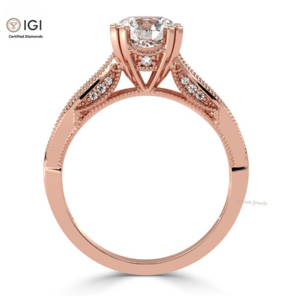 Forever Inn Engagement Wedding Solitaire Women's Ring Made in 18kt Gold Studded With VVS Lab Grown Diamonds, Gift, Handmade Jewelry, Ring