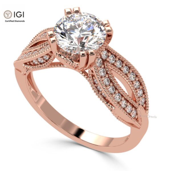 Forever Inn Engagement Wedding Solitaire Women's Ring Made in 18kt Gold Studded With VVS Lab Grown Diamonds, Gift, Handmade Jewelry, Ring