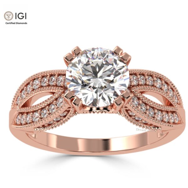 Forever Inn Engagement Wedding Solitaire Women's Ring Made in 18kt Gold Studded With VVS Lab Grown Diamonds, Gift, Handmade Jewelry, Ring