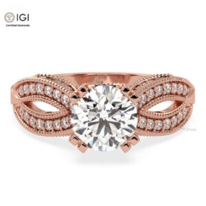 Forever Inn Engagement Wedding Solitaire Women's Ring Made in 18kt Gold Studded With VVS Lab Grown Diamonds, Gift, Handmade Jewelry, Ring