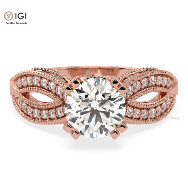 Forever Inn Engagement Wedding Solitaire Women's Ring Made in 18kt Gold Studded With VVS Lab Grown Diamonds, Gift, Handmade Jewelry, Ring