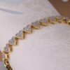 Ethereal Love Golden Heart Link Bracelet With 14 KT / 10 KT Gold And Shinny Moissanite Diamond For The Special One As An Anniversary Gift