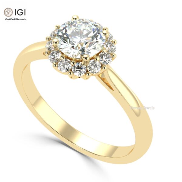 Solitaire Women's Engagement Wedding Ring Made in 18kt Gold Studded With VVS Lab Grown Diamonds, Gift, Luxury Jewelry, Custom Ring, Gift