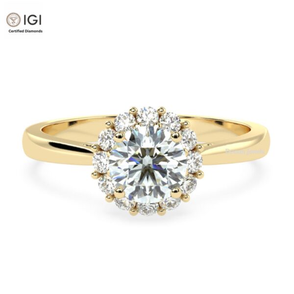 Solitaire Women's Engagement Wedding Ring Made in 18kt Gold Studded With VVS Lab Grown Diamonds, Gift, Luxury Jewelry, Custom Ring, Gift