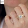 Solitaire Women's Engagement Wedding Ring Made in 18kt Gold Studded With VVS Lab Grown Diamonds, Gift, Luxury Jewelry, Custom Ring, Gift