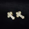 Elegant Cross Earrings Made In 10KT Gold / 14KT Gold Embellished With Shinny Moissanite Diamonds As A Gift To Women's On Special Occasions