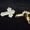 Elegant Cross Earrings Made In 10KT Gold / 14KT Gold Embellished With Shinny Moissanite Diamonds As A Gift To Women's On Special Occasions
