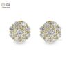 Flower Shape Looking Like Solitaire Women's Push Back Certified Earring in 18kt Gold Studded With VVS Lab Grown Diamond, Custom Trendy Gift