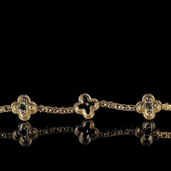 Elegant Flower Bracelet Made In 10 / 14 KT Gold Embellished With VVS Moissanite Diamond For Anniversary And Birthday Gift To Special One