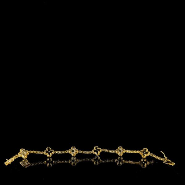 Elegant Flower Bracelet Made In 10 / 14 KT Gold Embellished With VVS Moissanite Diamond For Anniversary And Birthday Gift To Special One