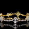 Elegant Flower Bracelet Made In 10 / 14 KT Gold Embellished With VVS Moissanite Diamond For Anniversary And Birthday Gift To Special One